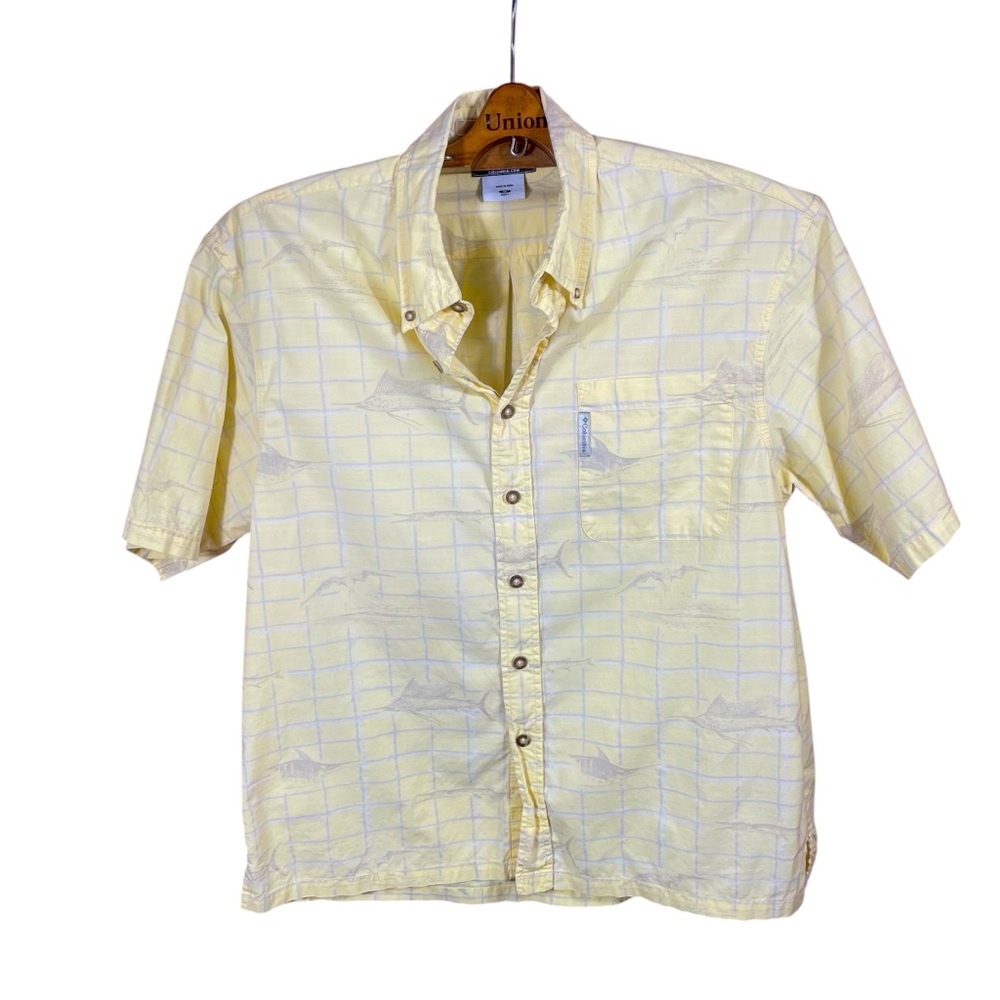 Columbia Swordfish Men’s/ Unisex Button Up Casual Short Sleeve Shirt Size M